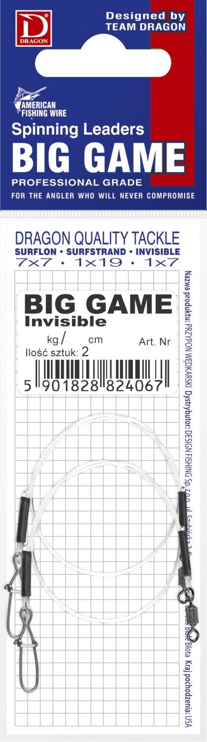 Dragon - Big Game Invisible Fluorocarbon Leaders - Hengelsport De Goeie Vangst