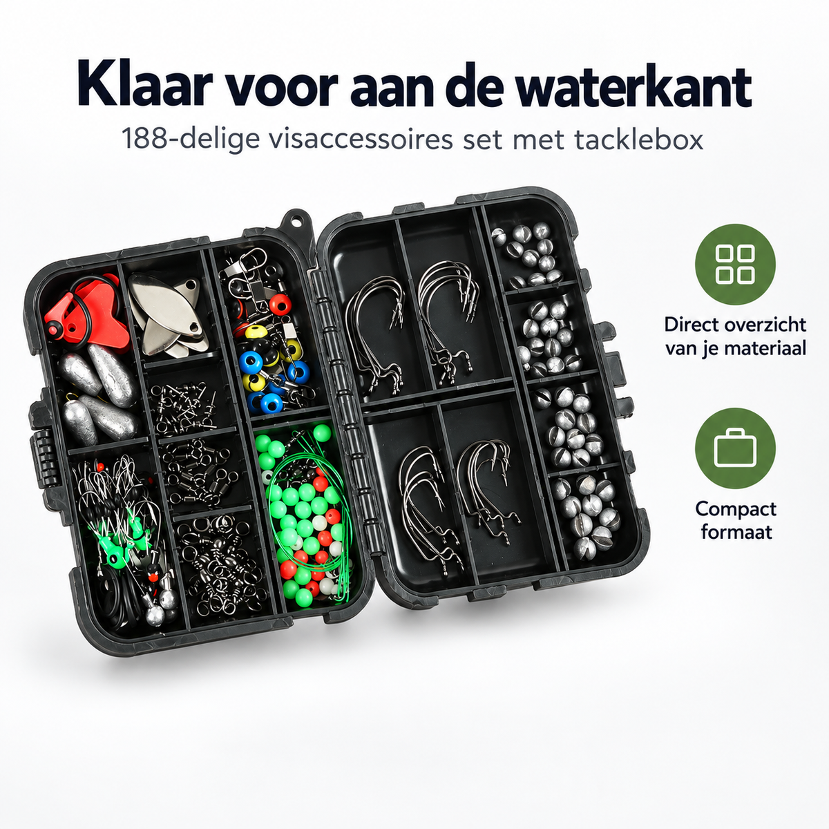 188-delige Visaccessoires Set met Tacklebox