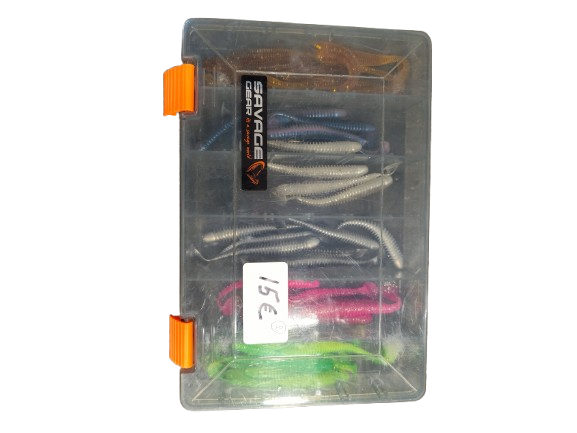 Tweedehands Shads Assortiment met Tacklebox – Diverse Kleuren