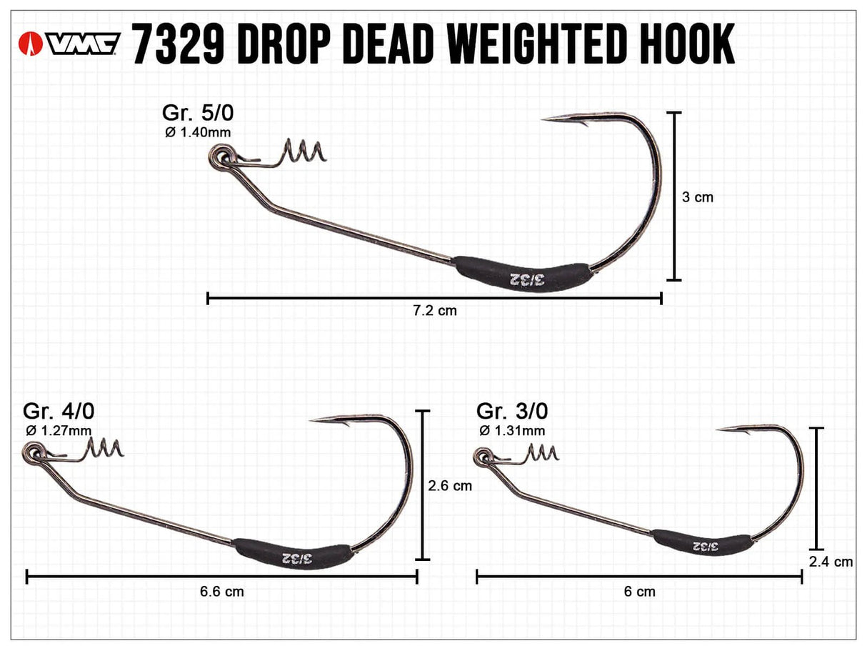 VMC - Mystic 7329DD Drop Dead Weighted Hooks - Hengelsport De Goeie Vangst