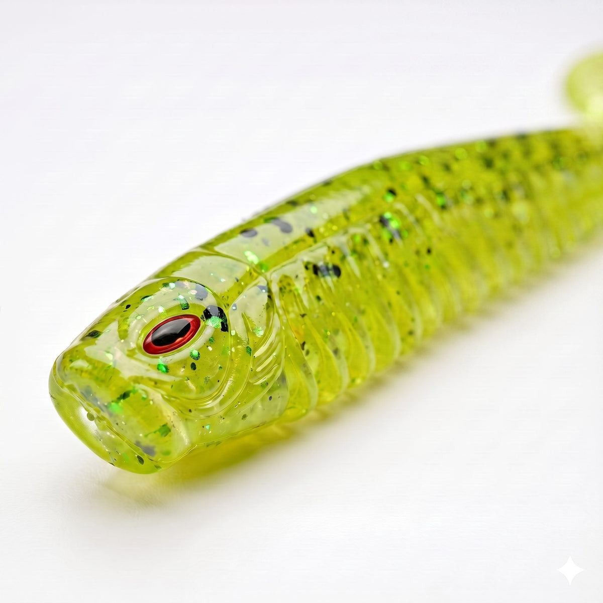 Bite On-Rib Worm Twister-10cm-Green Rose-De Goeie Vangst