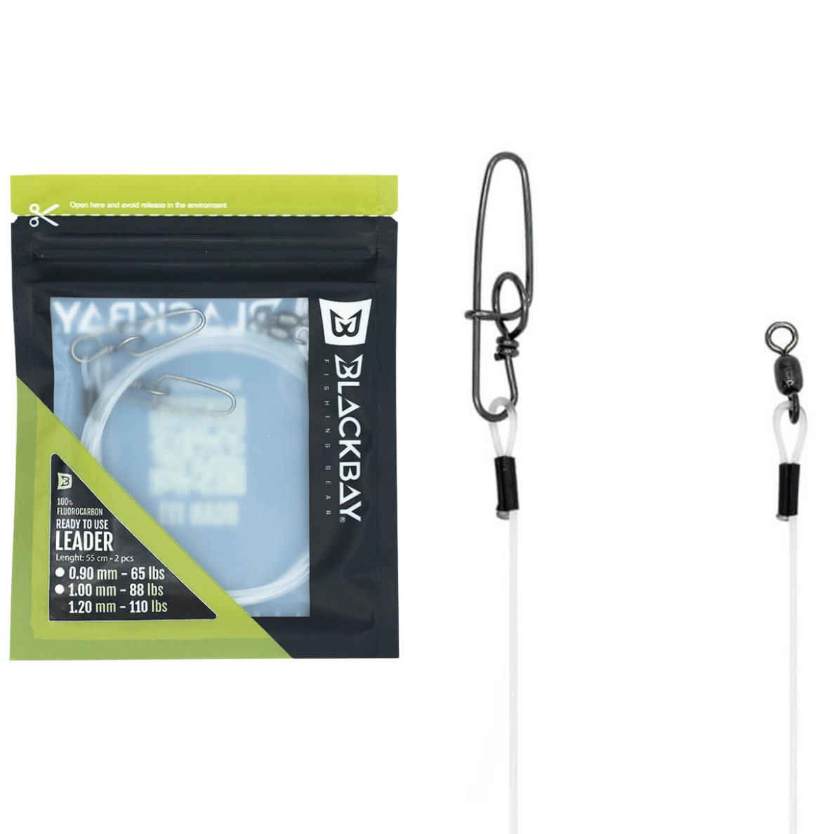 Blackbay Fishing - 100% Fluorocarbon Ready To Use Leader | 55cm | 2 stuks - Hengelsport De Goeie Vangst