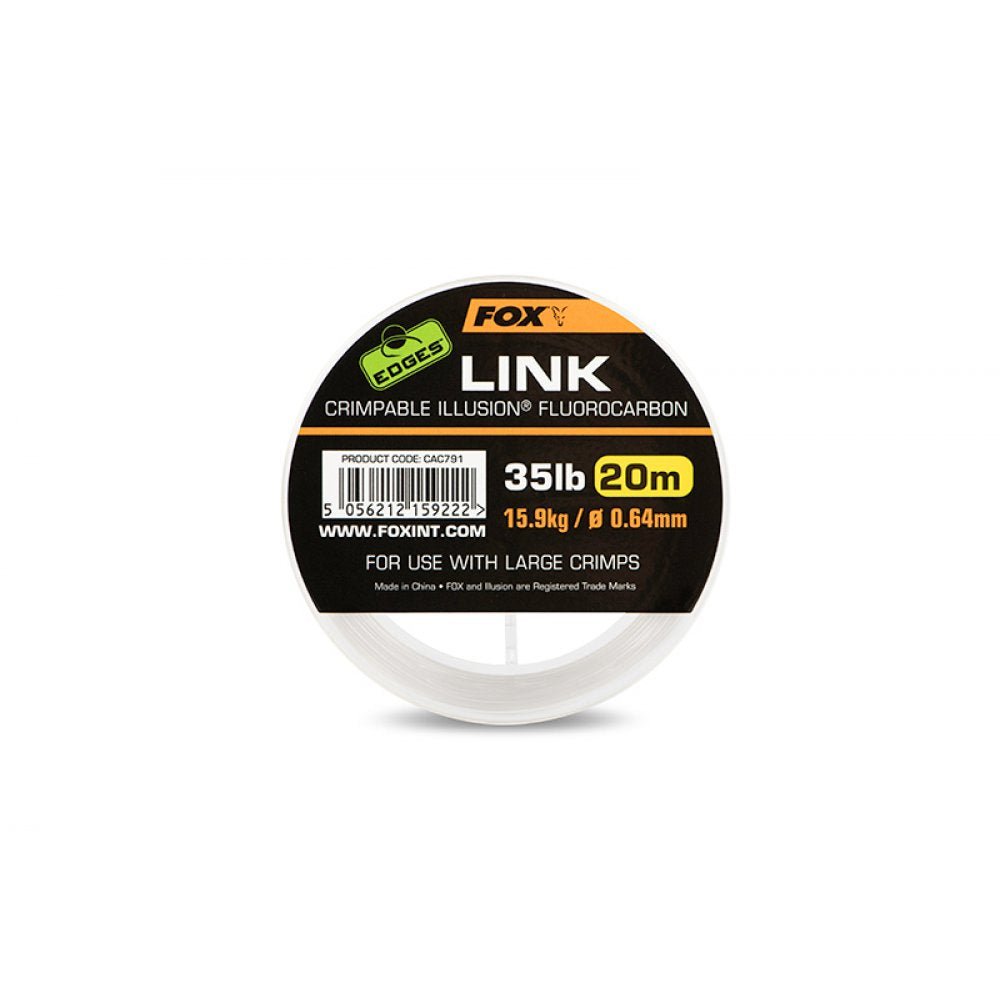 Fox Carp - Edges Link Crimpable Illusion Fluorocarbon 20m - Hengelsport De Goeie Vangst