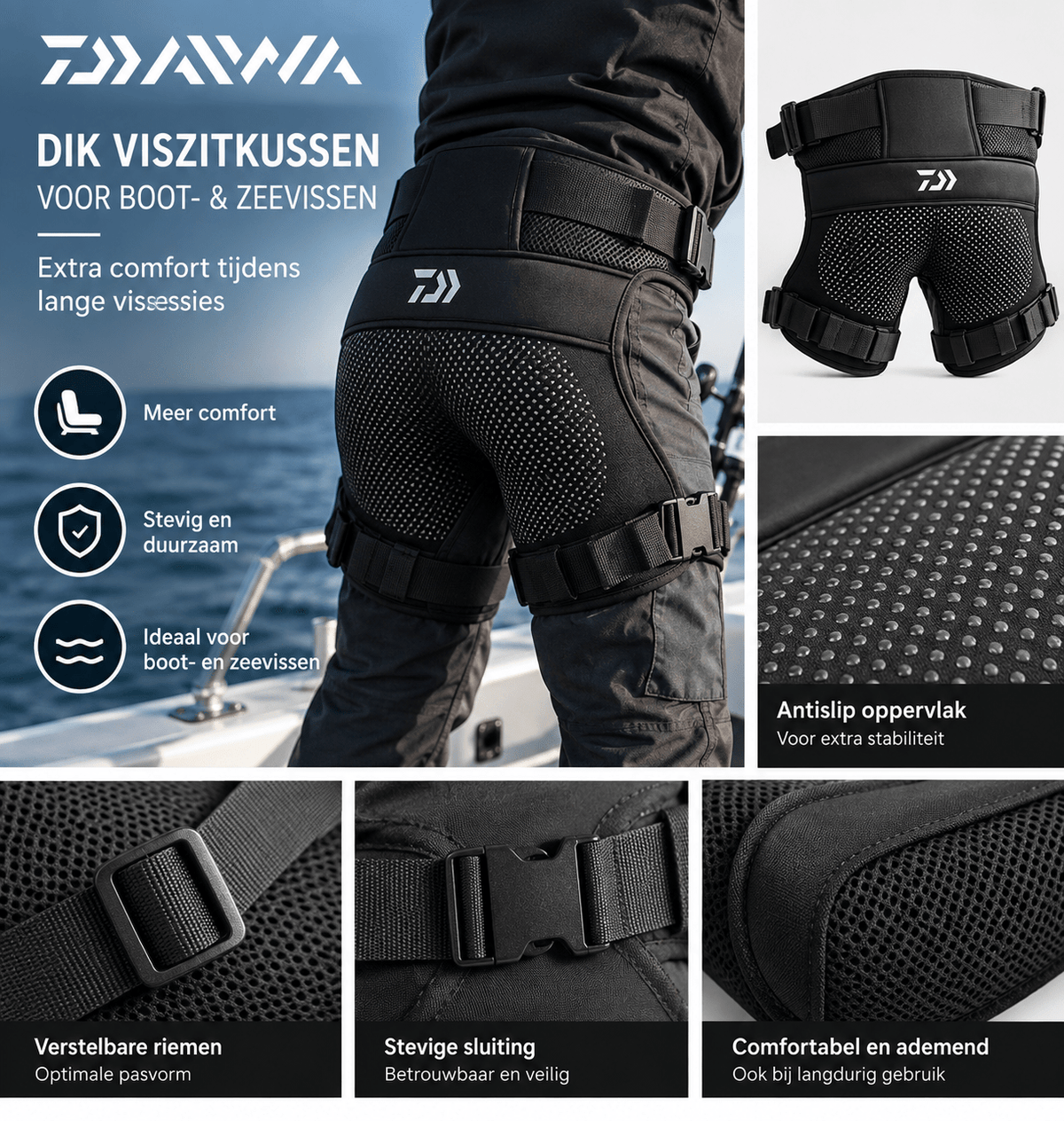 Daiwa-Dik Viszitkussen voor Boot- & Zeevissen - De Goeie Vangst