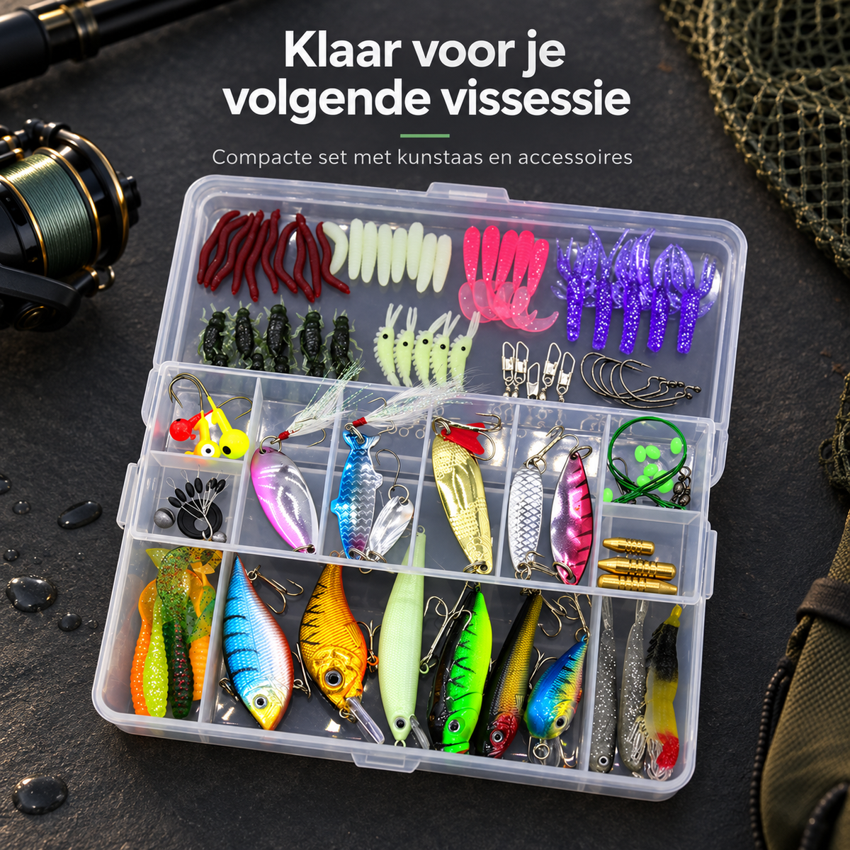 De Goeie Vangst-100-delige Softbait Kunstaas Set met Opbergbox - De Goeie Vangst