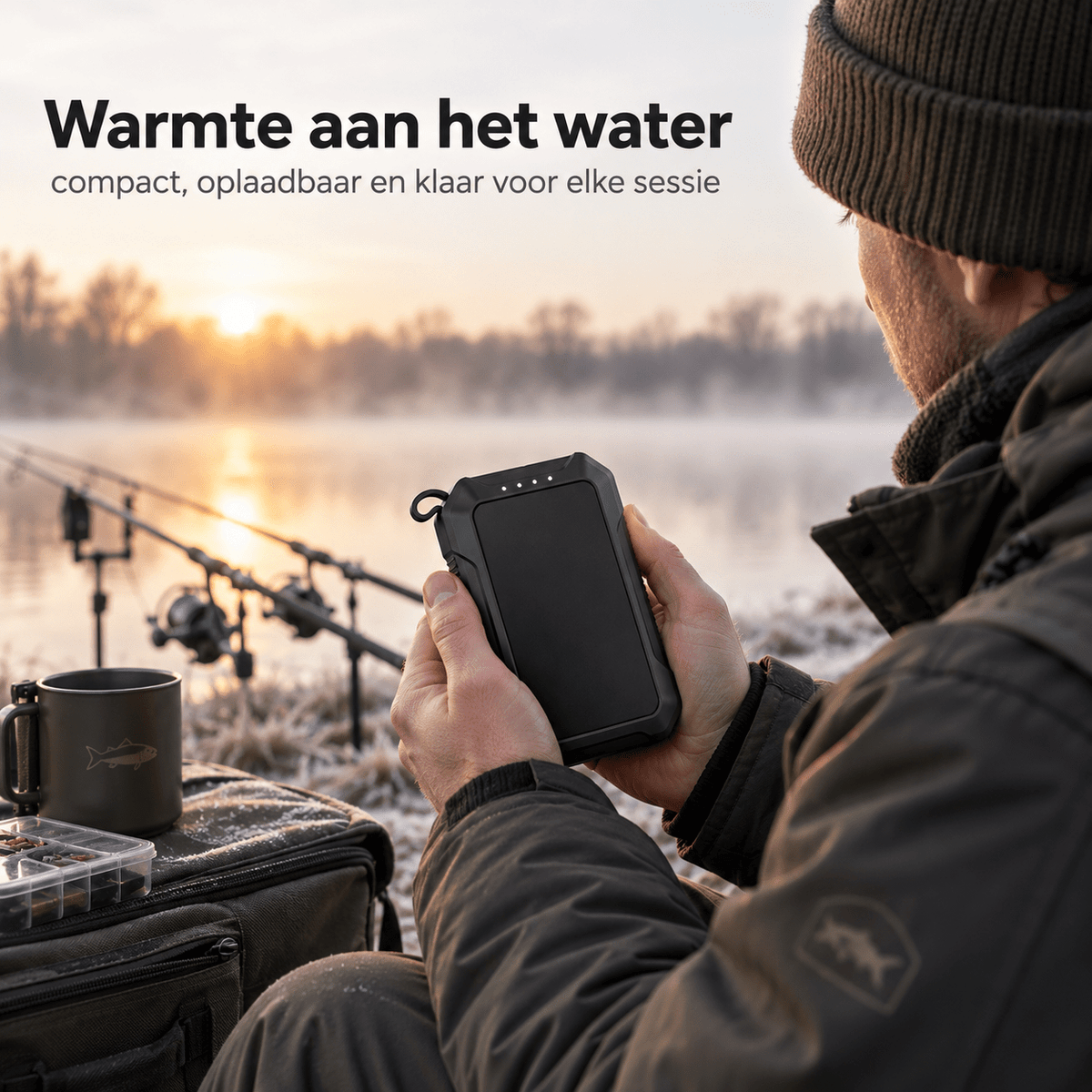 De Goeie Vangst-Waterdichte Oplaadbare Handwarmer 10000mAh-Zwart - De Goeie Vangst