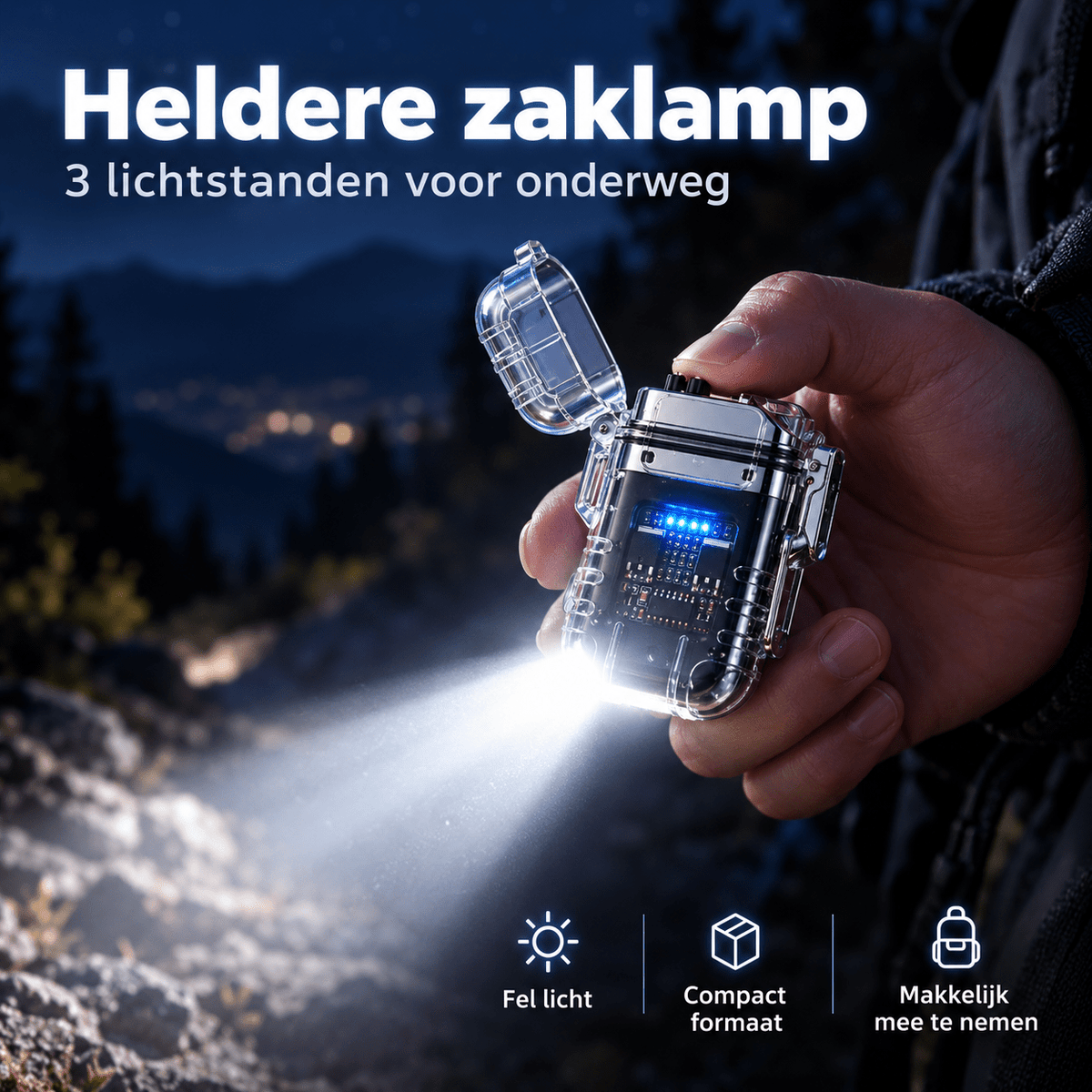 De Goeie Vangst-Waterdichte Plasma Stormaansteker – Dubbele Boog-Zwart - De Goeie Vangst