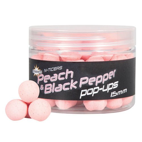 Dynamite Baits - N - Ticers Peach & Black Pepper Pop - Ups 15mm - DY1850 - Hengelsport De Goeie Vangst