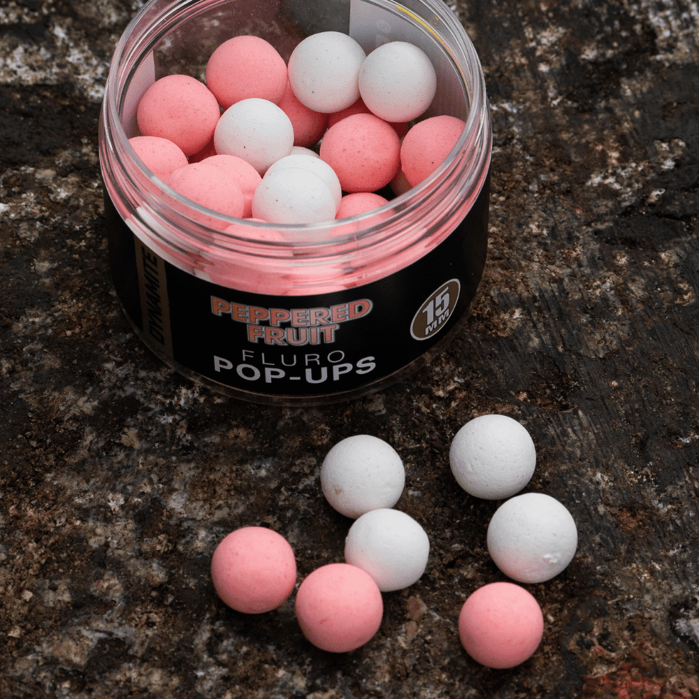 Dynamite Baits - Peppered Fruit Fluro Pop - Ups 15mm - - Hengelsport De Goeie Vangst