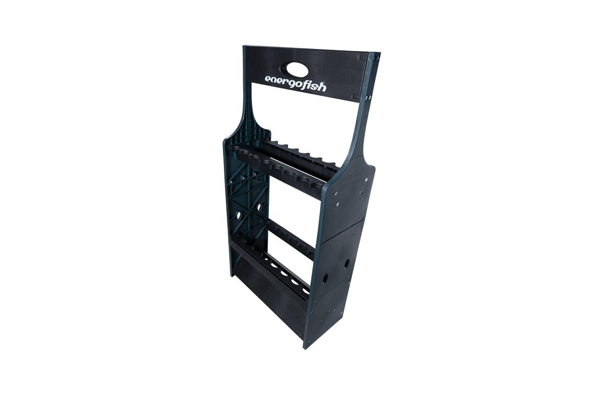 Energofish - Plastic Rod Holder Stand Double | Zwart/Groen | 16 Hengels - Hengelsport De Goeie Vangst