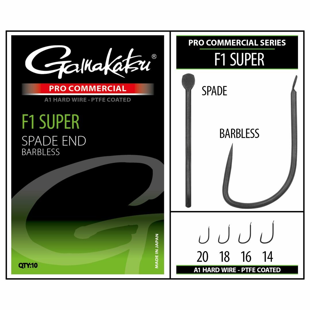 Gamakatsu - Pro - C F1 Super A1 PTFE Bladed Barbless Haken - Hengelsport De Goeie Vangst