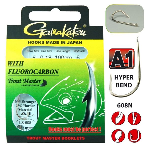 Gamakatsu - Trout Master Fluorocarbon LS - 608 Nickel - Hengelsport De Goeie Vangst