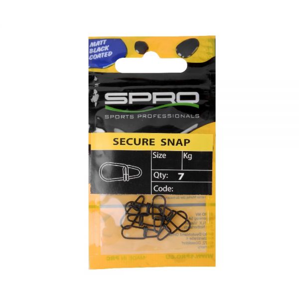 Spro - Matte Black Secure Snap - Hengelsport De Goeie Vangst