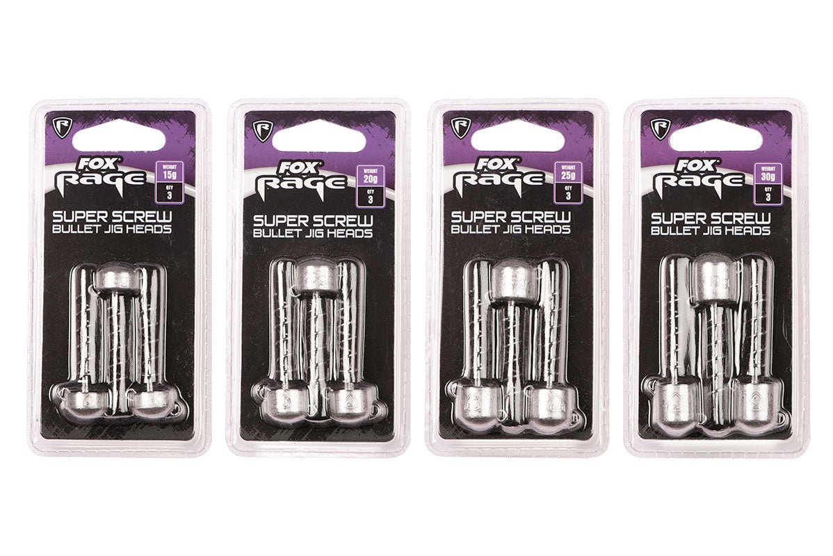 Fox Rage - Super Screw Bullet Jig Heads - Hengelsport De Goeie Vangst