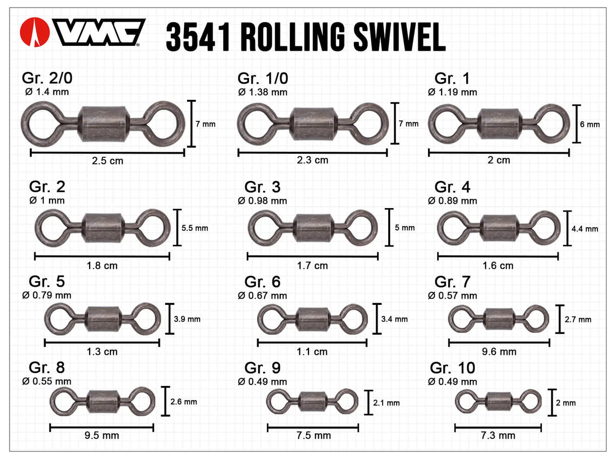 VMC - 3541BK Rolling Swivel - 3541 BK0003R9 - Hengelsport De Goeie Vangst