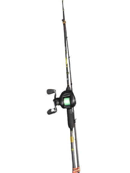 Tweedehands La Moustique Baitcastset 1.98m 7-21g met Baitcastmolen
