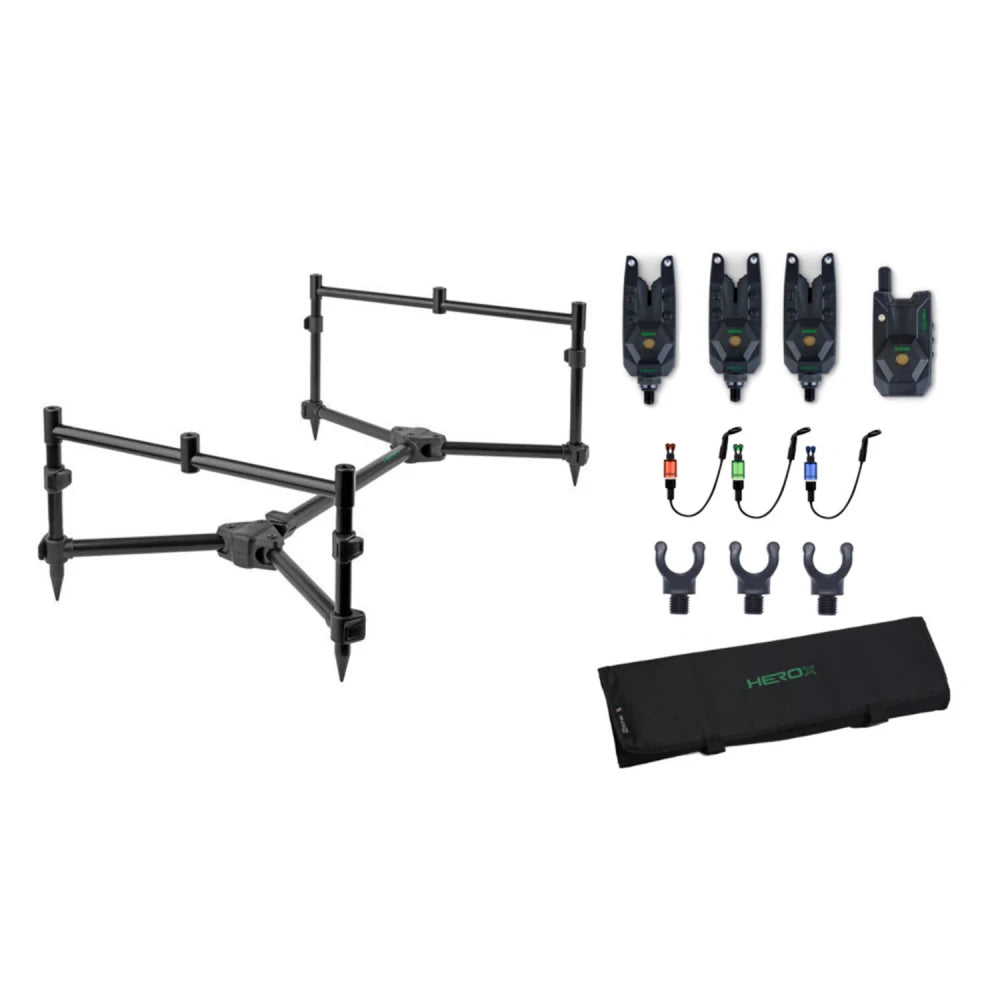 Sonik HEROX Rod Pod Kit met Beetmelders - 3 hengels
