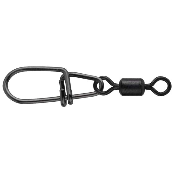 Spro - Matt Black Secure Snap Rolling Swivel - Hengelsport De Goeie Vangst