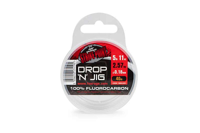 Fox Rage - Strike Point Drop N Jig Fluorocarbon | 40m - Hengelsport De Goeie Vangst