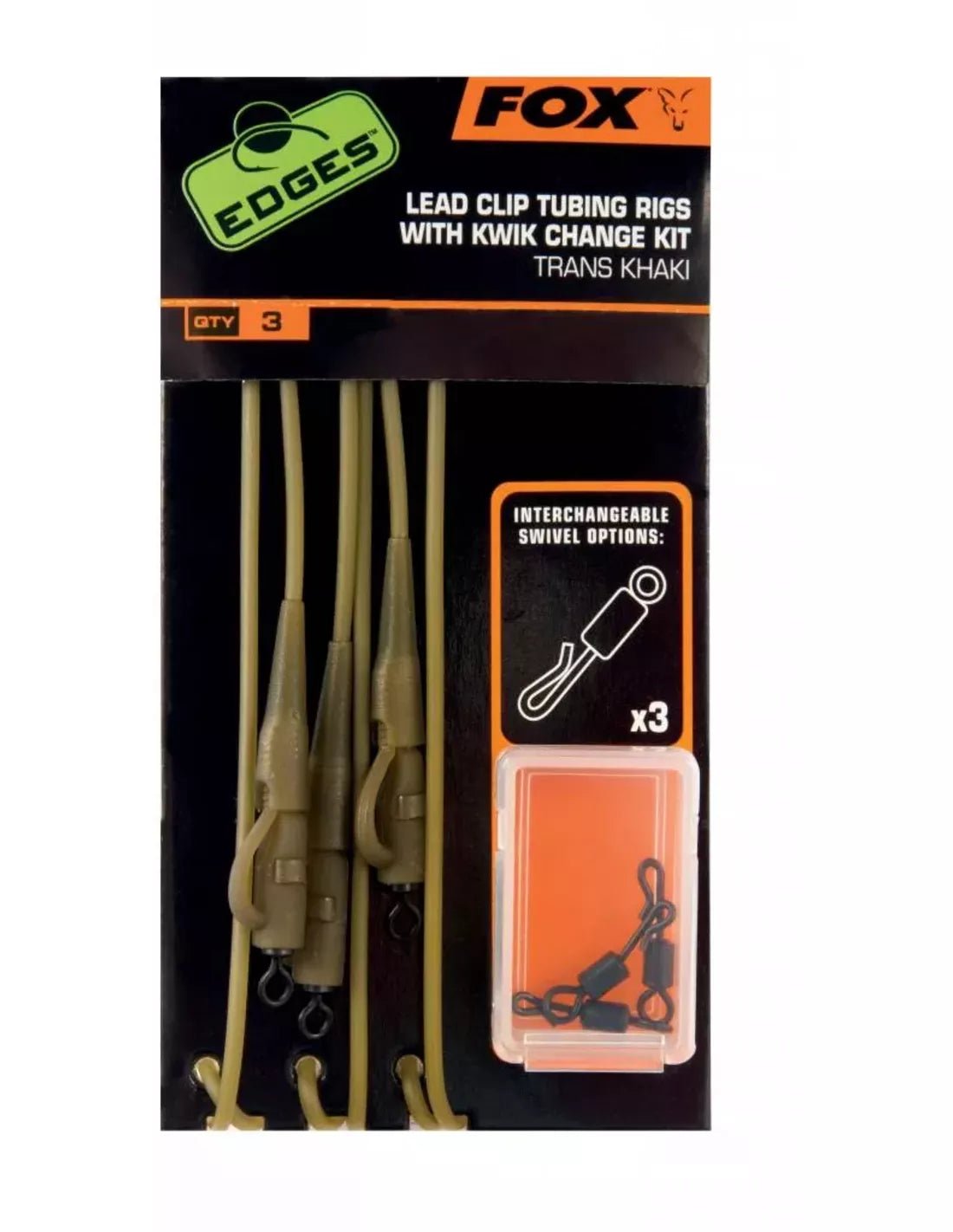 Fox Carp - Edges Lead Clip Tubing Rigs met Kwik Change Kit - Hengelsport De Goeie Vangst