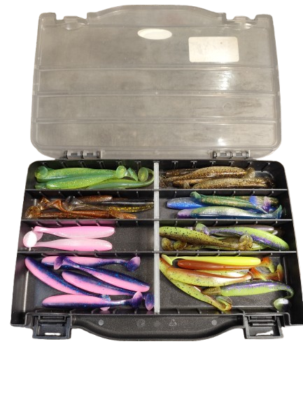 Tweedehands Keitech Shads Assortiment met Opbergdoos