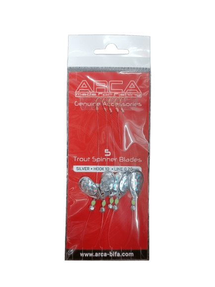 Arca - Forel Spinner Onderlijnen met Blad – 5 Stuks - Hengelsport De Goeie Vangst