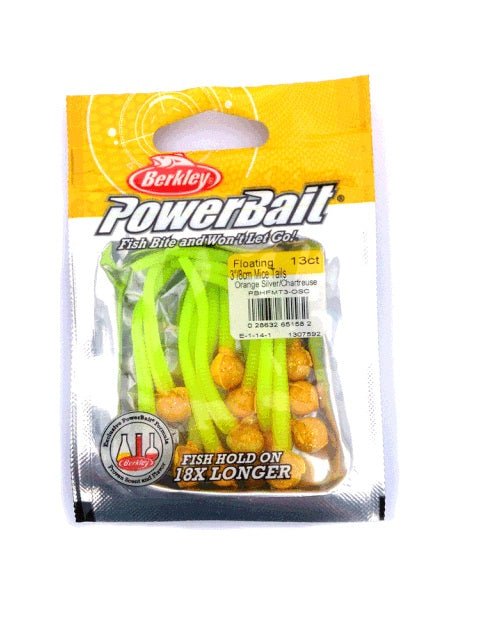 Berkley - Powerbait® Floating Mice Tails | Orange Silver/ Chartreuse - Hengelsport De Goeie Vangst