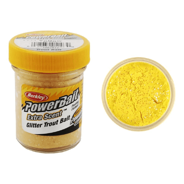 Berkley - Powerbait | Glitter Trout Bait | Yellow - Hengelsport De Goeie Vangst