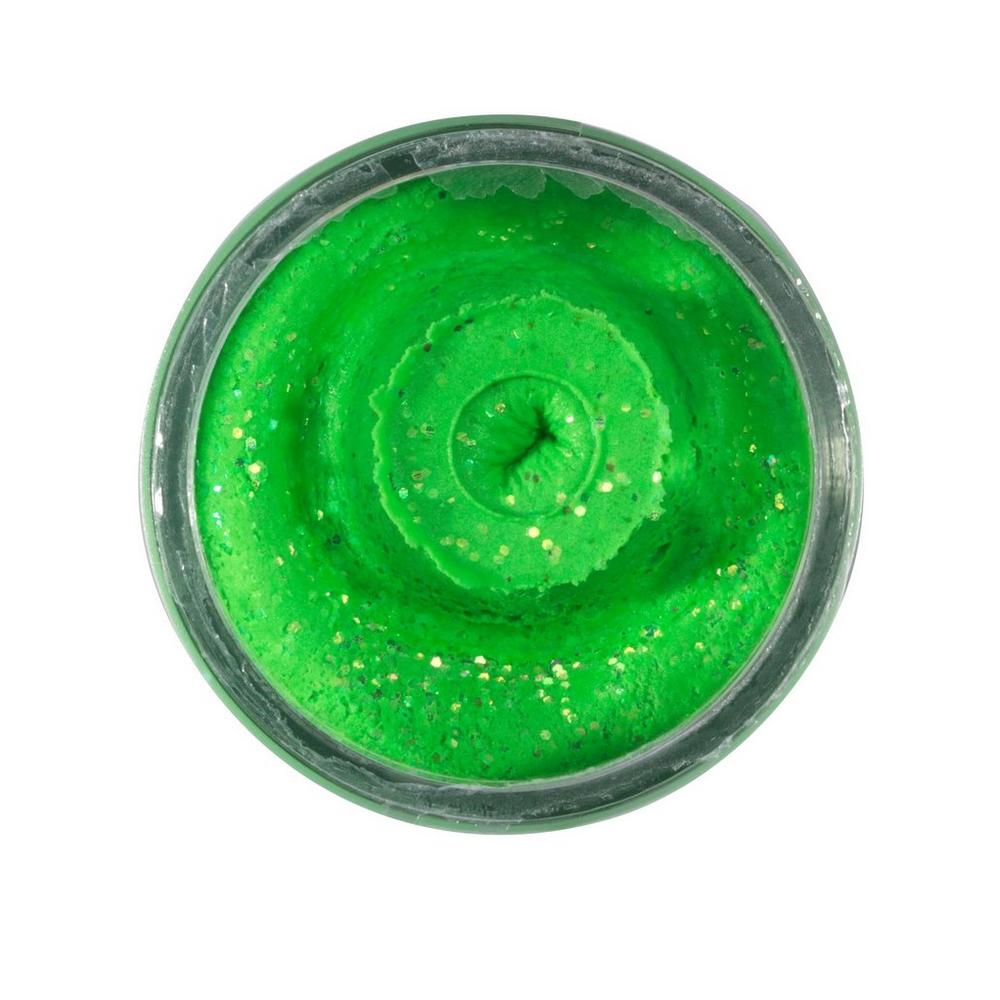 Berkley - Powerbait Natural Glitter Foreldeeg | Garlic Spring Green Glitter - Hengelsport De Goeie Vangst