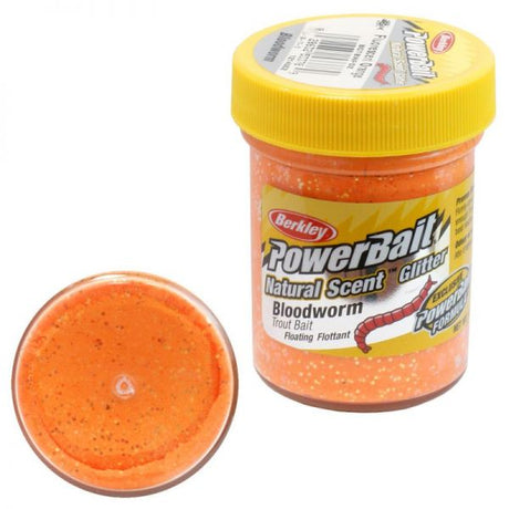 Berkley - Powerbait Natural Glitter Trout Bait Bloodworm Fluo Orange - Hengelsport De Goeie Vangst