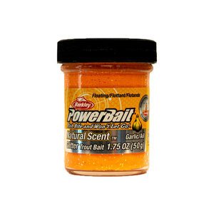 Berkley - Powerbait Natural Scent Fluorescent Orange Garlic - Hengelsport De Goeie Vangst
