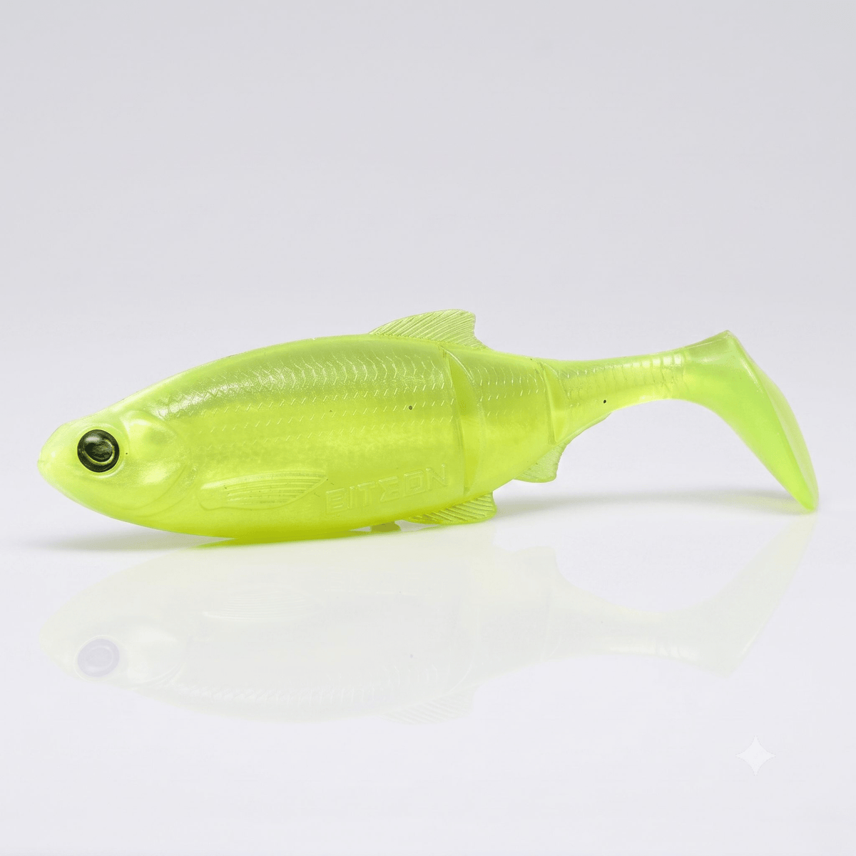 Bite On-Luky Roach Shad-14cm-Lime Perl-De Goeie Vangst