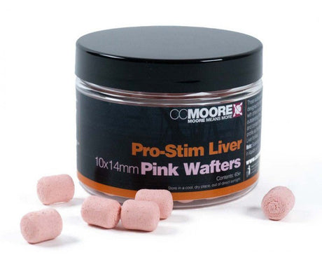 CCMOORE-Pro-stim Liver Colour Dumbell Wafters | 10x14mm-Pink-10x14mm-Hengelsport De Goeie Vangst