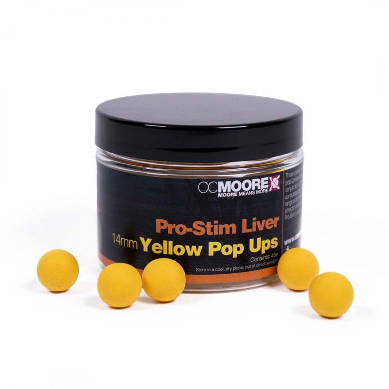 CCMOORE - Pro - stim Liver Yellow Pop Ups | 14mm - Hengelsport De Goeie Vangst