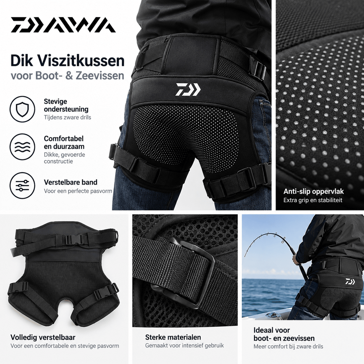 Daiwa-Dik Viszitkussen voor Boot- & Zeevissen - De Goeie Vangst
