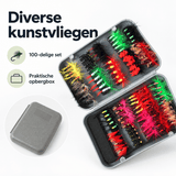 De Goeie Vangst-100-delige Kunstvliegen Set met Opbergbox - De Goeie Vangst