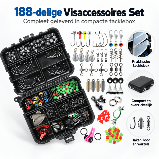 De Goeie Vangst-188-delige Visaccessoires Set met Tacklebox - De Goeie Vangst