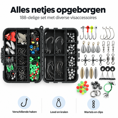De Goeie Vangst-188-delige Visaccessoires Set met Tacklebox - De Goeie Vangst