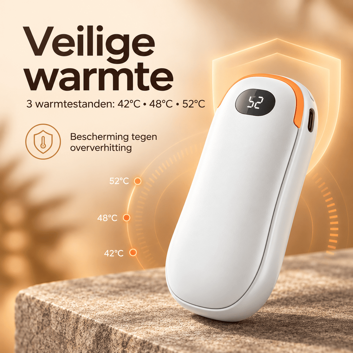 De Goeie Vangst-2-in-1 Elektrische Handwarmer & Powerbank – Dubbelzijdige Verwarming met Digitaal Display-Zwart - De Goeie Vangst