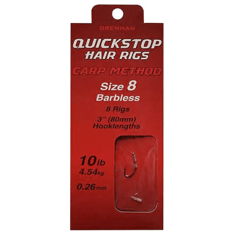 Drennan - Pushstop Hair Rigs Carp Method - Barbless - Hengelsport De Goeie Vangst