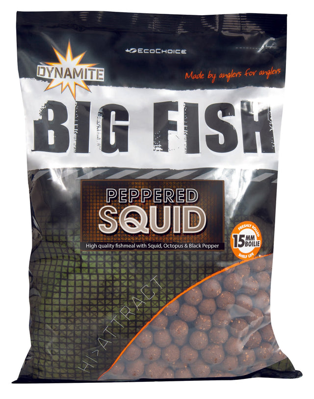 Dynamite Baits - Big Fish Boilies | Peppered Squid | 1kg - Hengelsport De Goeie Vangst