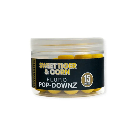Dynamite Baits-Fluro Pop-DownZ | 15mm-Sweet Tiger & Corn - Hengelsport De Goeie Vangst