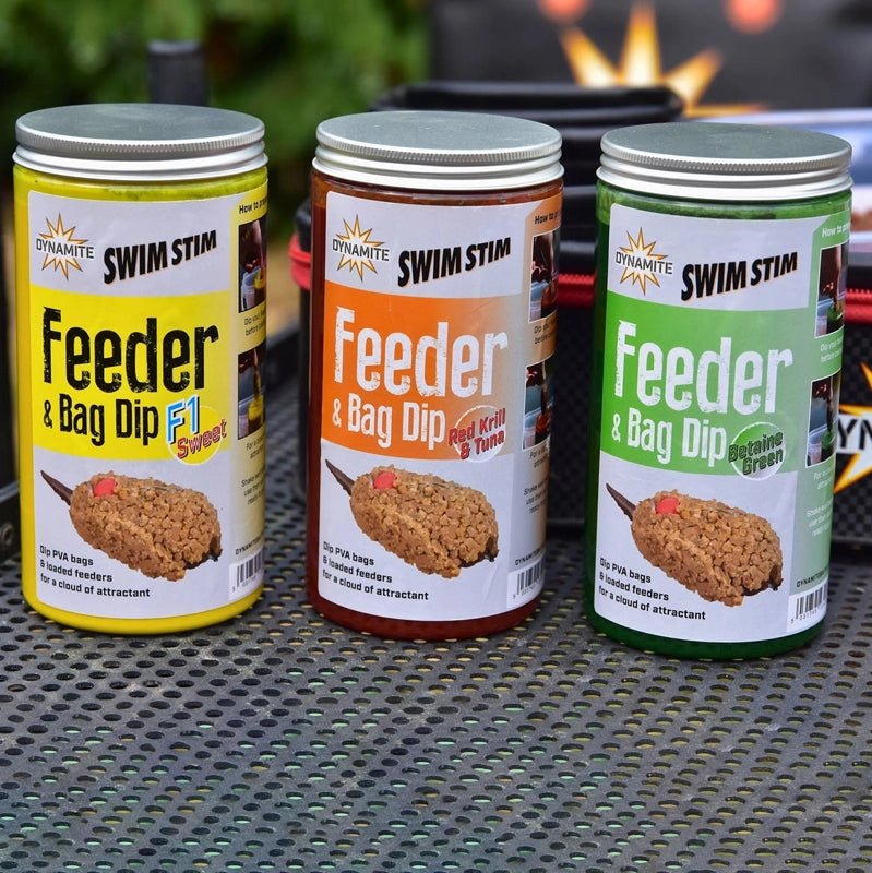 Dynamite Baits-Swim Stim Feeder & Bag Dip 500ml-F1 Sweet - De Goeie Vangst