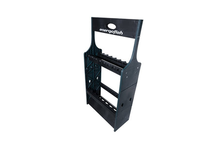 Energofish - Plastic Rod Holder Stand Double | Zwart/Groen | 16 Hengels - Hengelsport De Goeie Vangst
