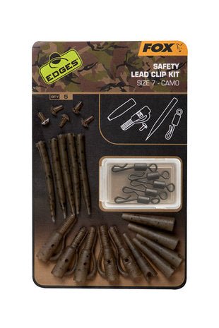 Fox Carp - Edges Camo Safety Lead Clip Kit | Size 7 - Hengelsport De Goeie Vangst