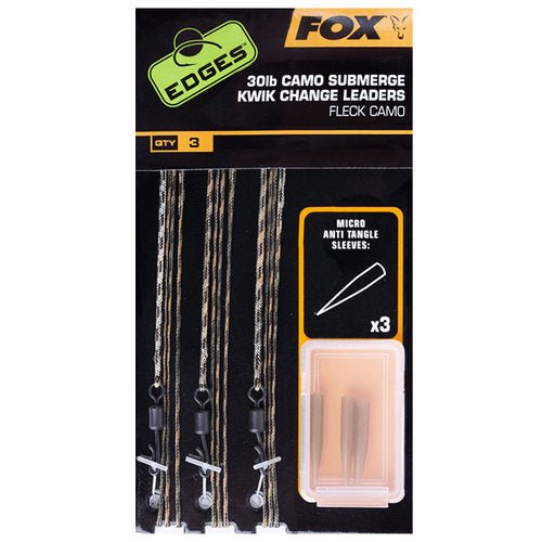 Fox Carp - Edges™ Camo Submerge Kwik Change Leaders - Hengelsport De Goeie Vangst