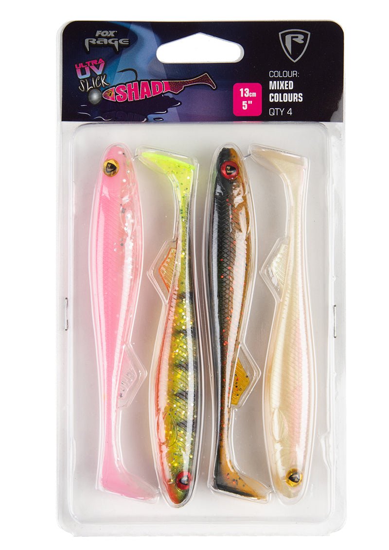 Fox Rage - Slick Shad UV Mixed Colour Pack – 4 Stuks -  - Hengelsport De Goeie Vangst