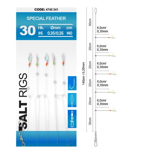 Gamakatsu - 30 Salt Rig - Special Feather - Hengelsport De Goeie Vangst