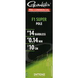 Gamakatsu-F1 Super Pole Barbless Onderlijnen-H14 0.14mm 10cm - Hengelsport De Goeie Vangst