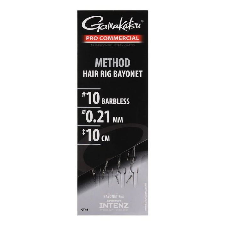 Gamakatsu-Method Hair Rig Bayonet Barbless-H10 0.21mm 10cm - De Goeie Vangst